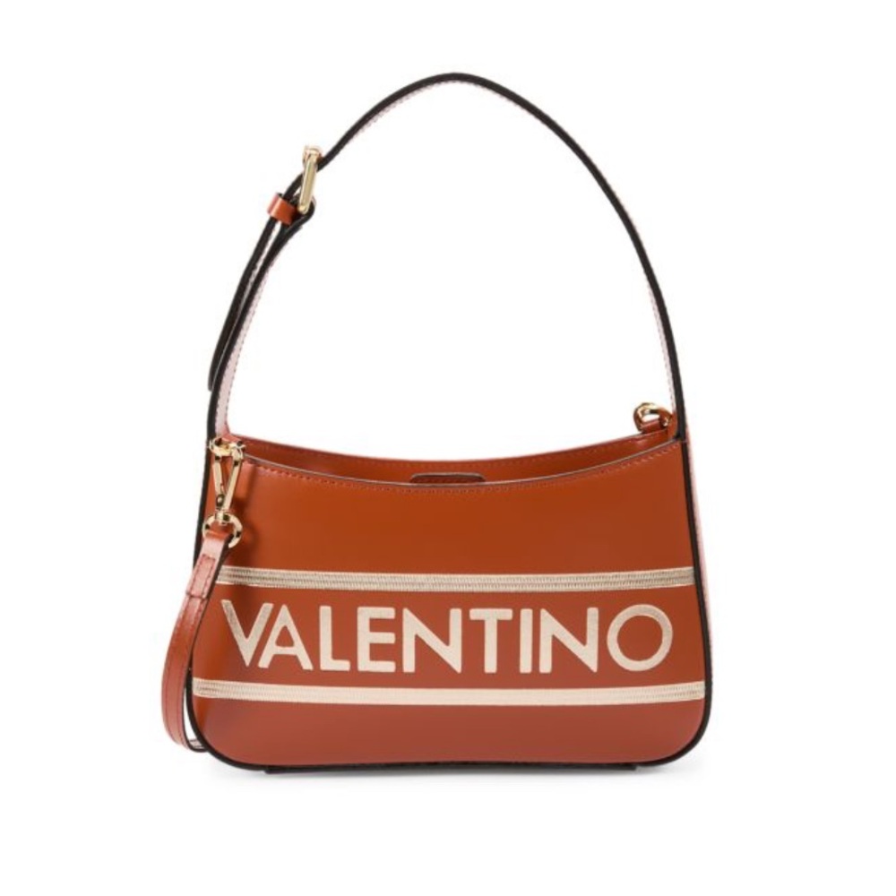 Valentino Tan Shoulder Bag with Gold Accents